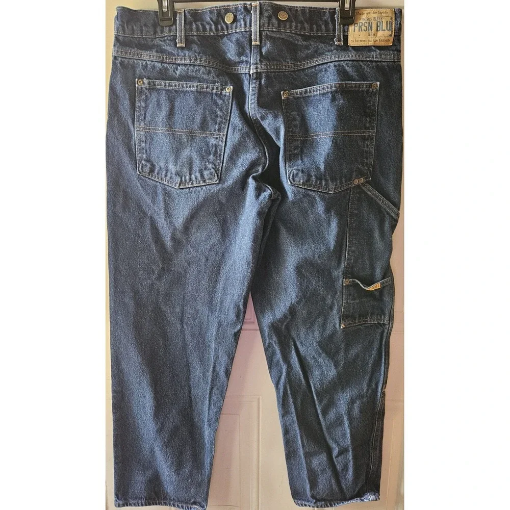 Prison Blues Jeans Mens 40 Carpenter Workwear Made USA‎ Dark Wash Utility...